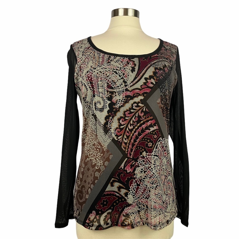 AXCESS Multi Color Mesh Knit Top M